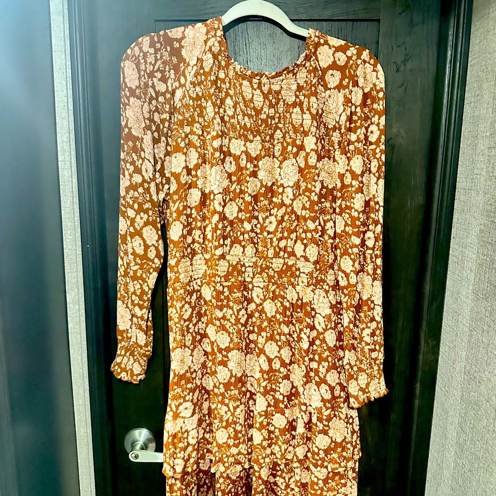 Knox rose long sleeve floral tiered dress